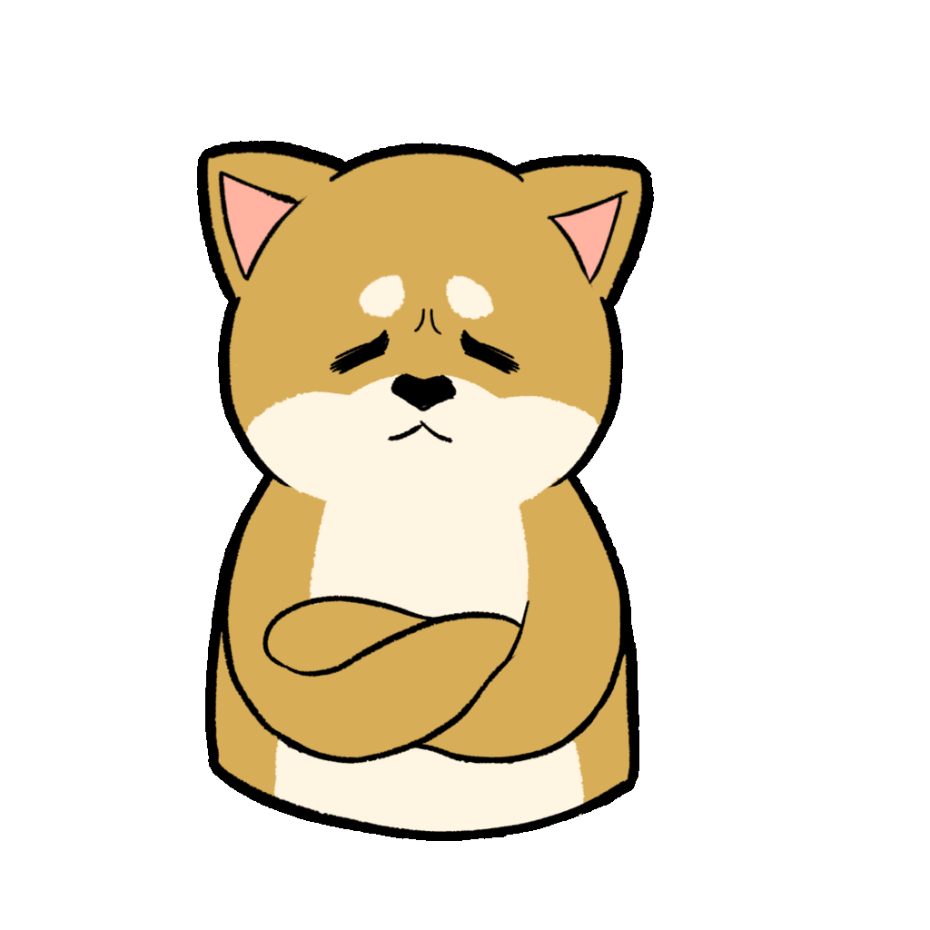 Animated illustration of a dog thinking | UGOKAWA
