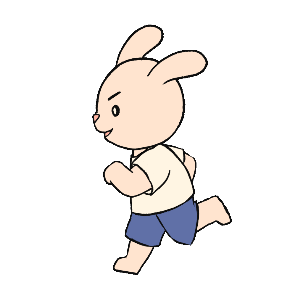 Animated illustration of a running rabbit | UGOKAWA