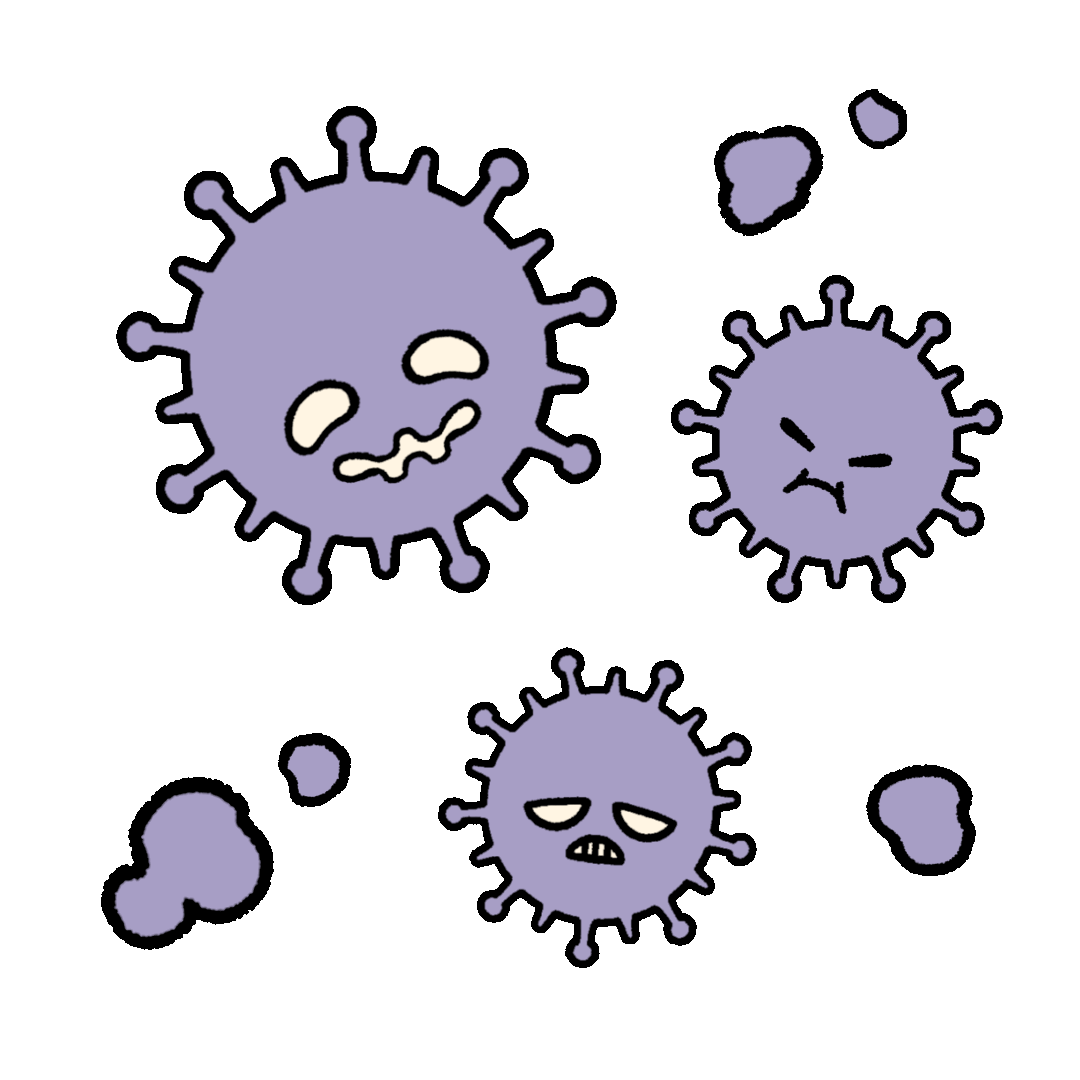 Moving illustration of virus