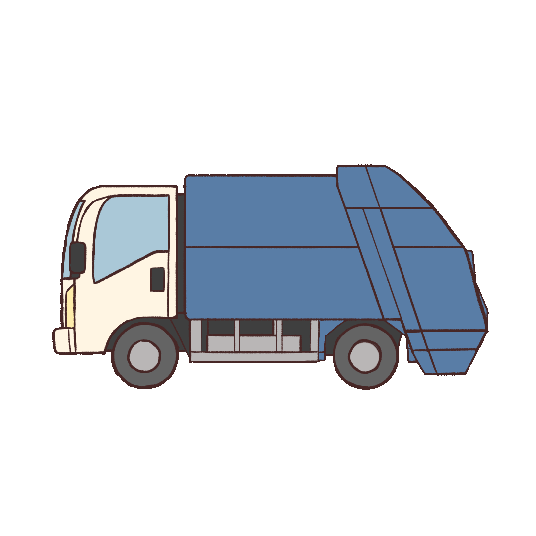 GIF animation of running garbage truck