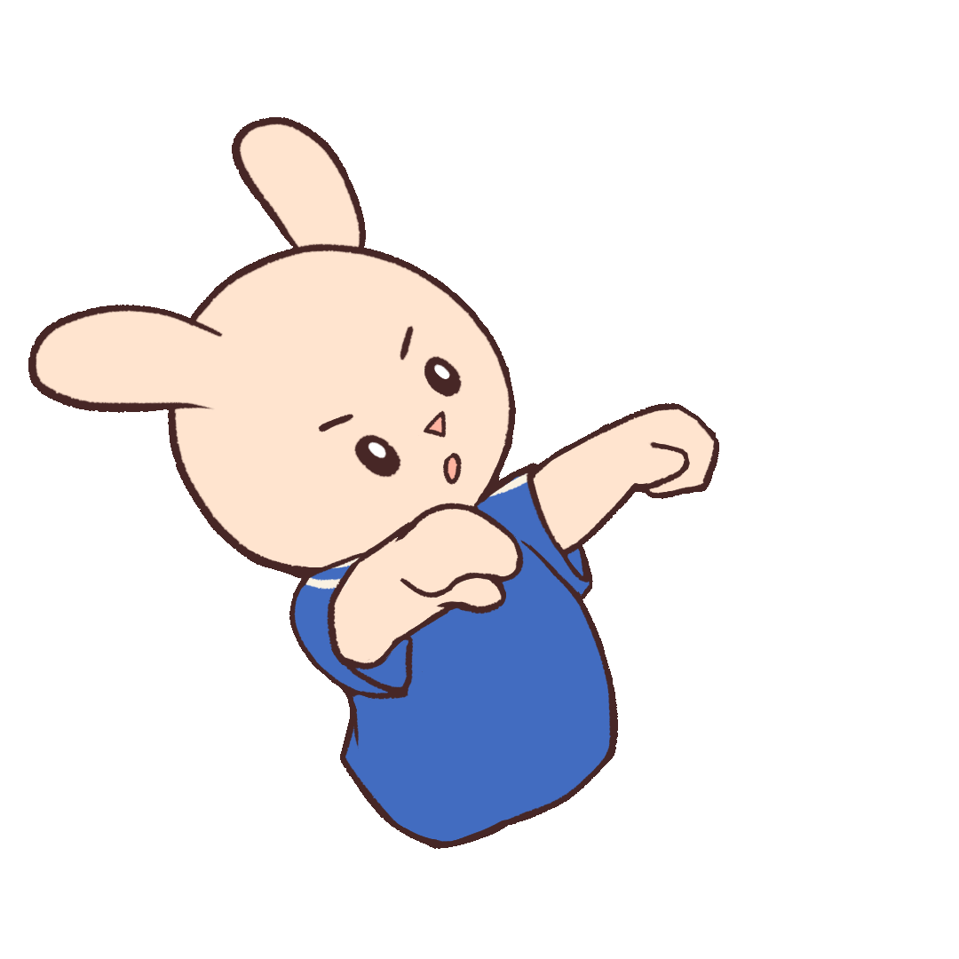 Animation of a rabbit heading a soccer ball