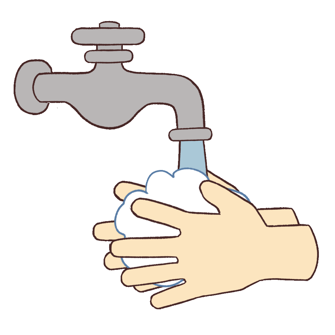 Infection Control, GIF animation of washing hands at the tap