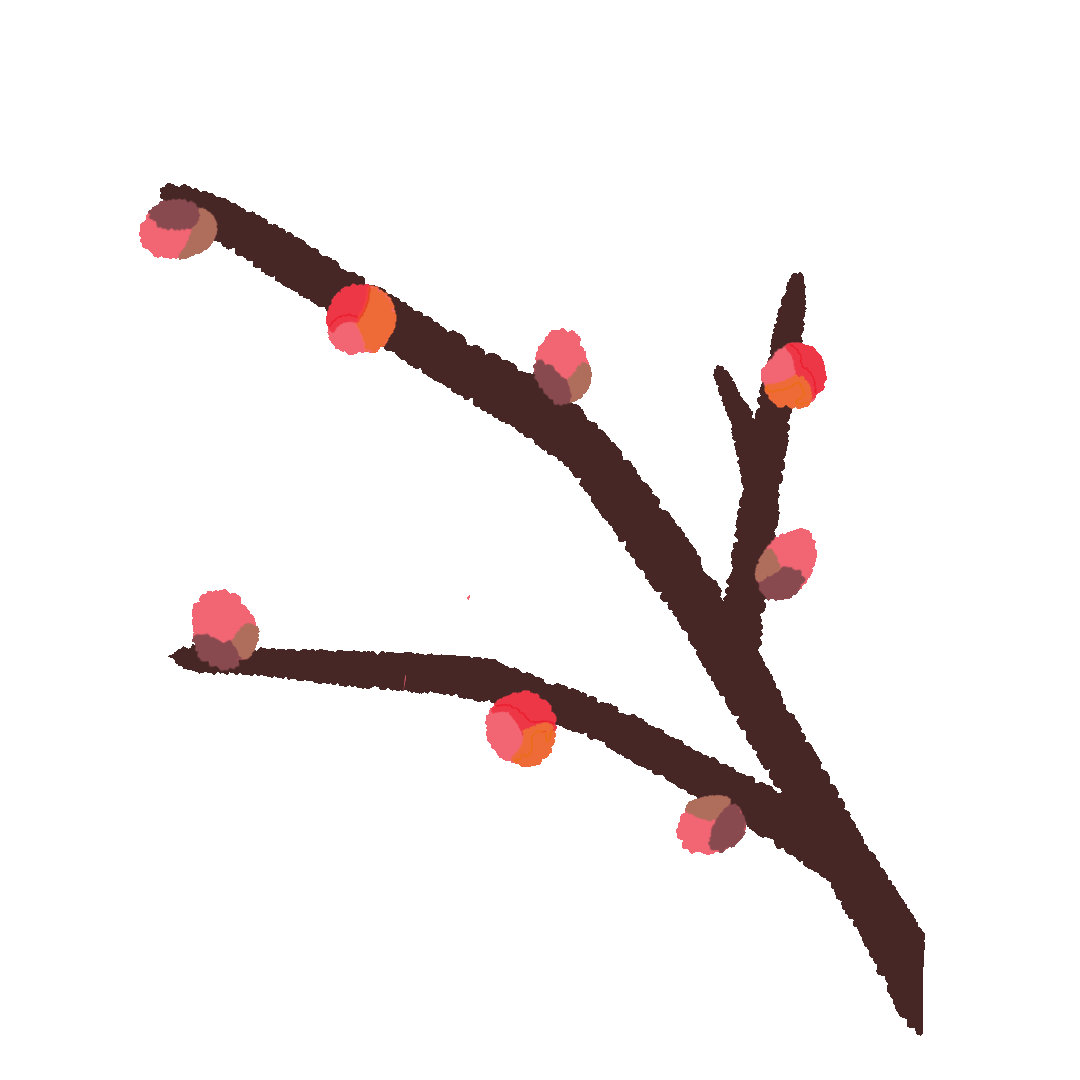 梅が咲く正月のイラストgifアニメーション