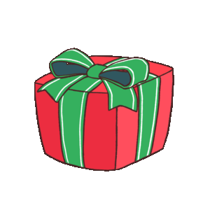 跳ねるクリスマスプレゼントのイラストgifアニメーション