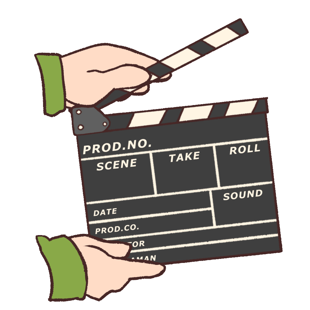 gif animation of using clapperboard