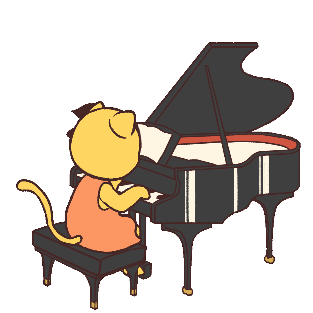 Animated illustration of a pianist | UGOKAWA