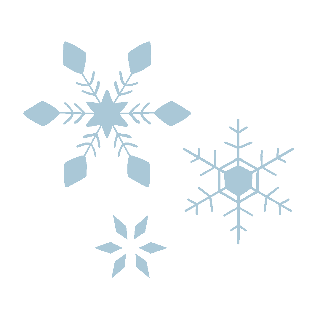 回る雪の結晶のイラストgifアニメーション