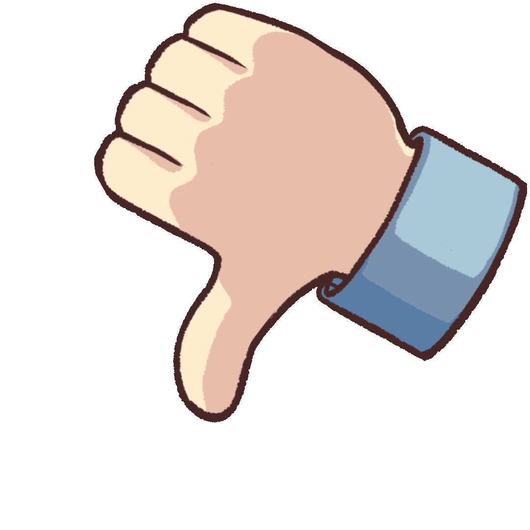GIF animation of a hand waving down with thumbs up
