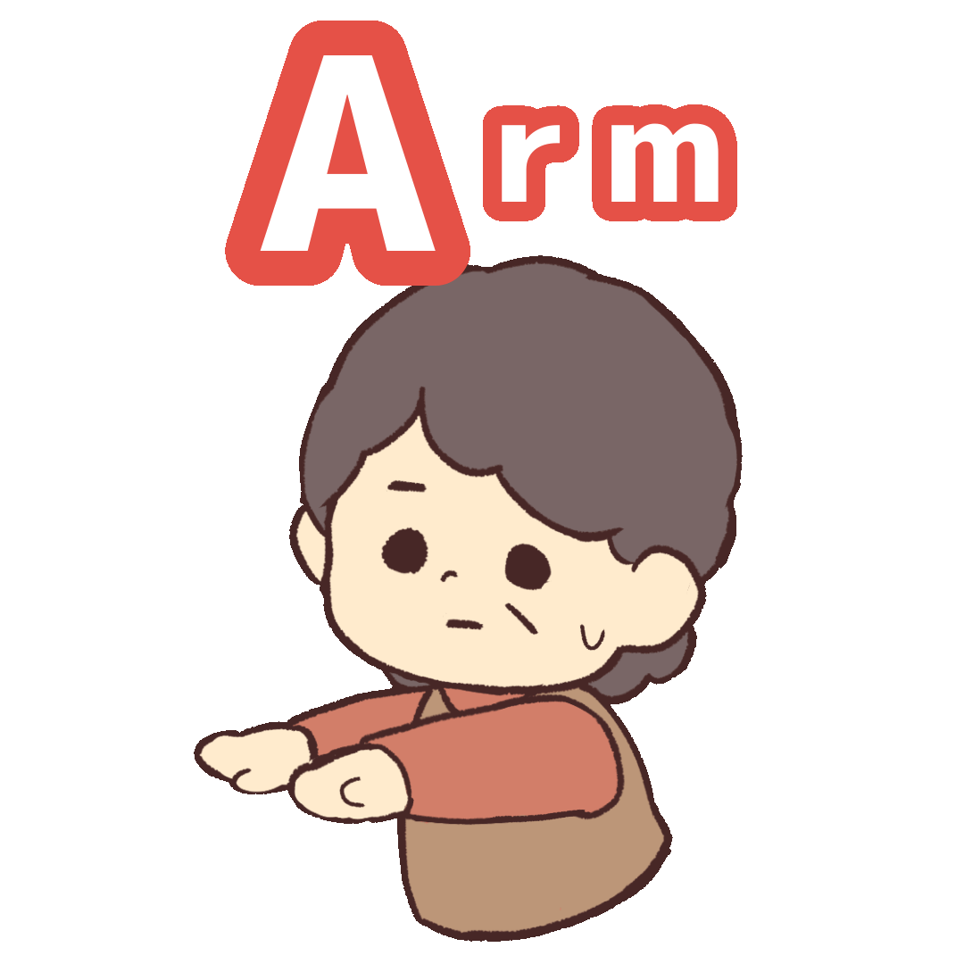 脳卒中を疑う初期症状「FAST」のうち、「Arm」を表すgifアニメーション