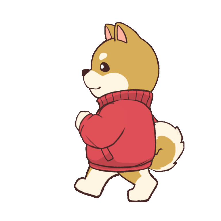 Animated Illustration of a Dog Walking UGOKAWA