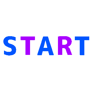 GIF animation of the word "START" bouncing