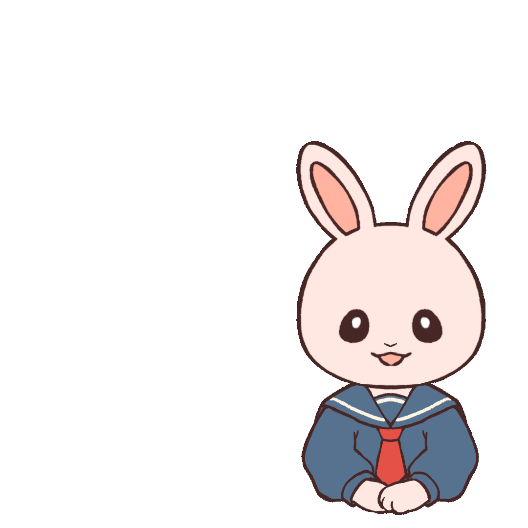 GIF animation of a rabbit in sailor suit bowing