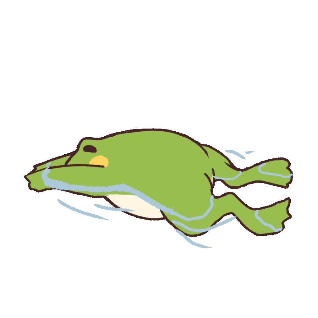 Animated Illustration Of A Frog Doing Breaststroke UGOKAWA