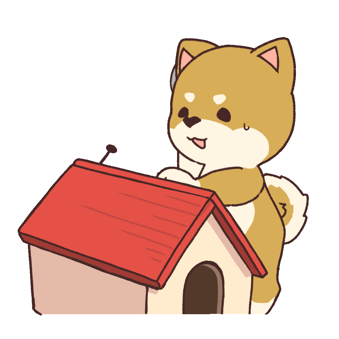 GIF Animation of a Shiba Inu hitting a nail with a hammer