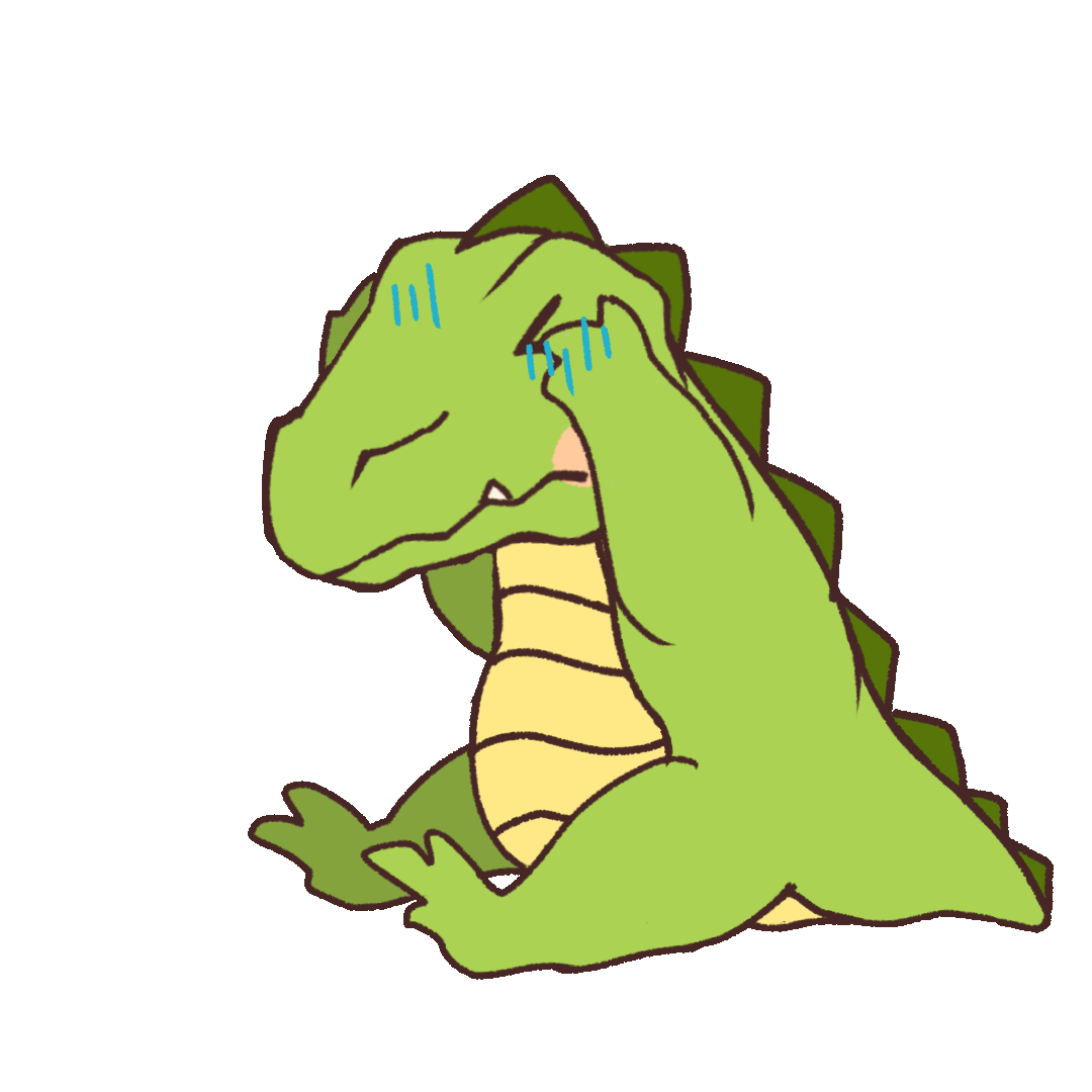 gif animation of a crocodile with a headache