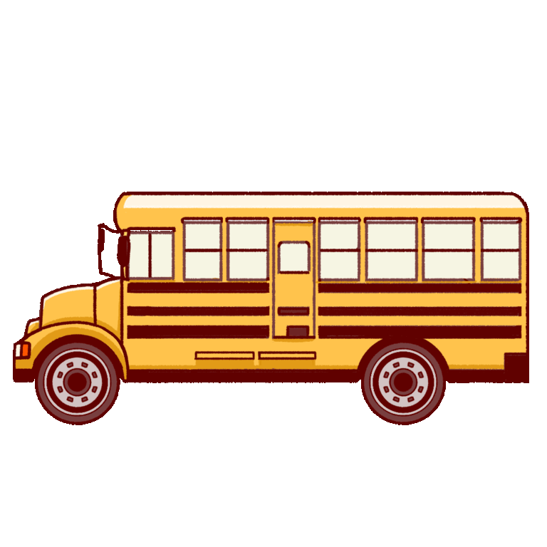 Animated Illustration of a School Bus UGOKAWA