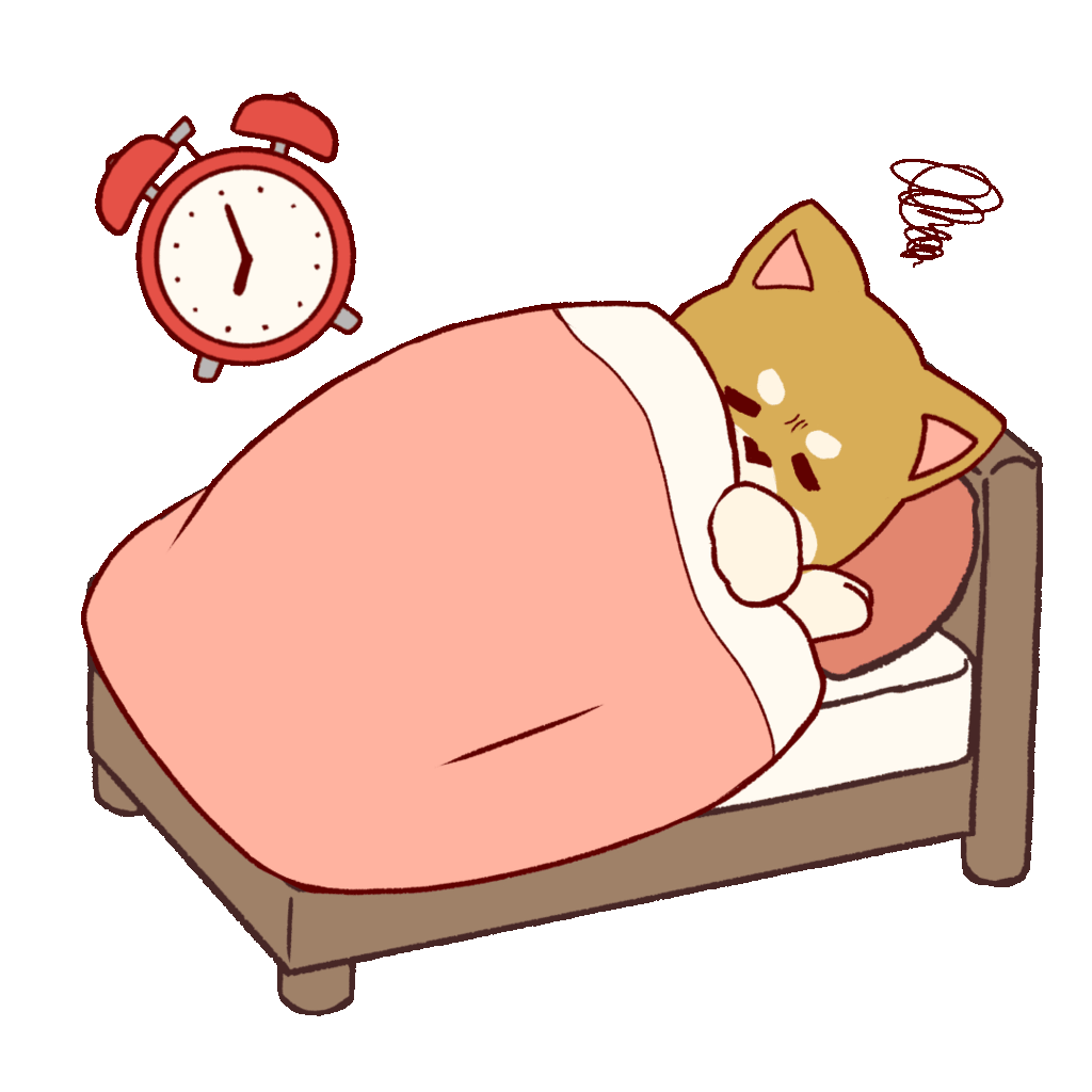 Animated Illustration of a Dog which Is too Sleepy to Waking Up | UGOKAWA