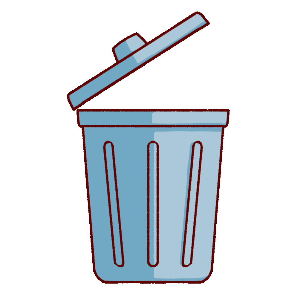 Animated Illustration of a Trash Can | UGOKAWA