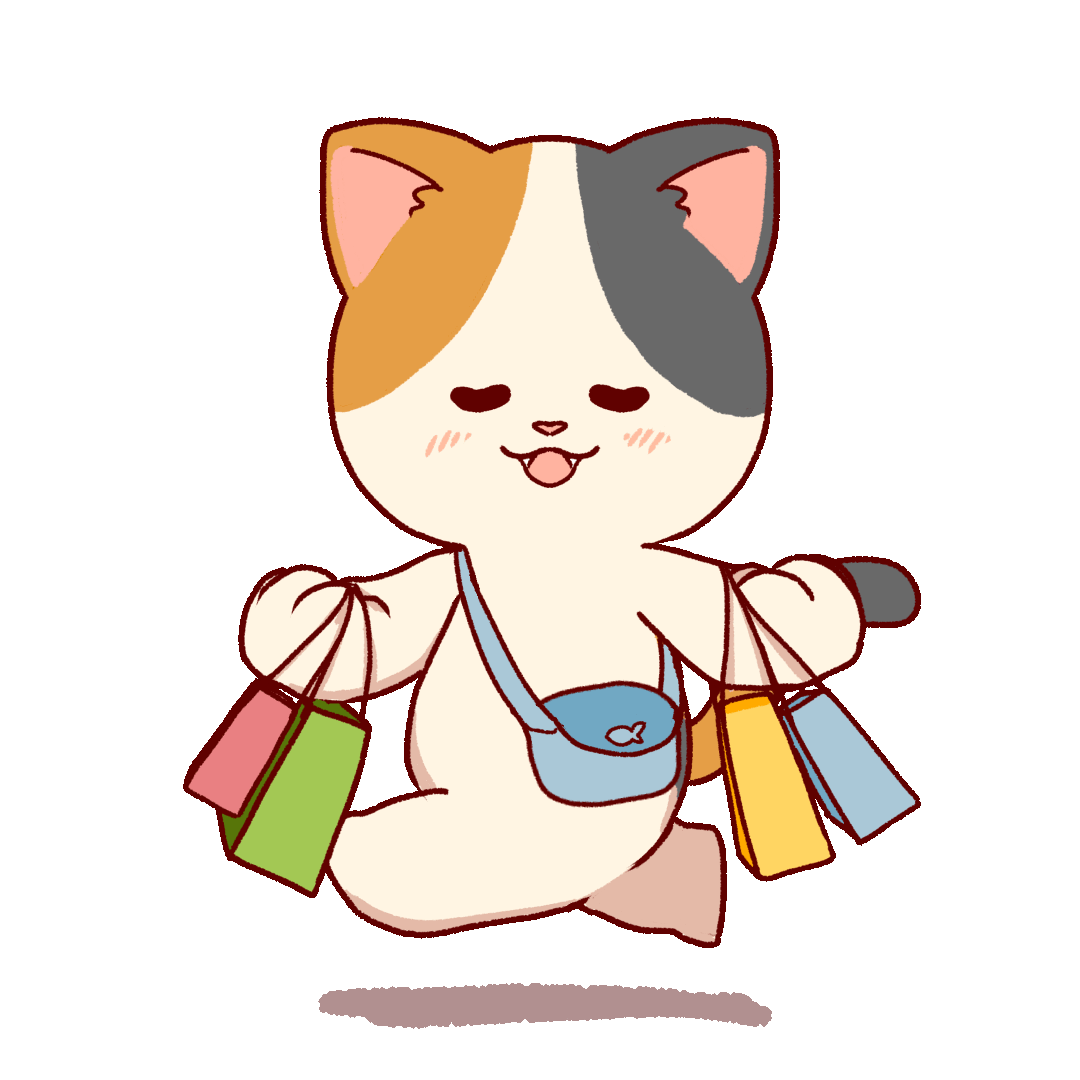 gif animation of cat enjoying shopping