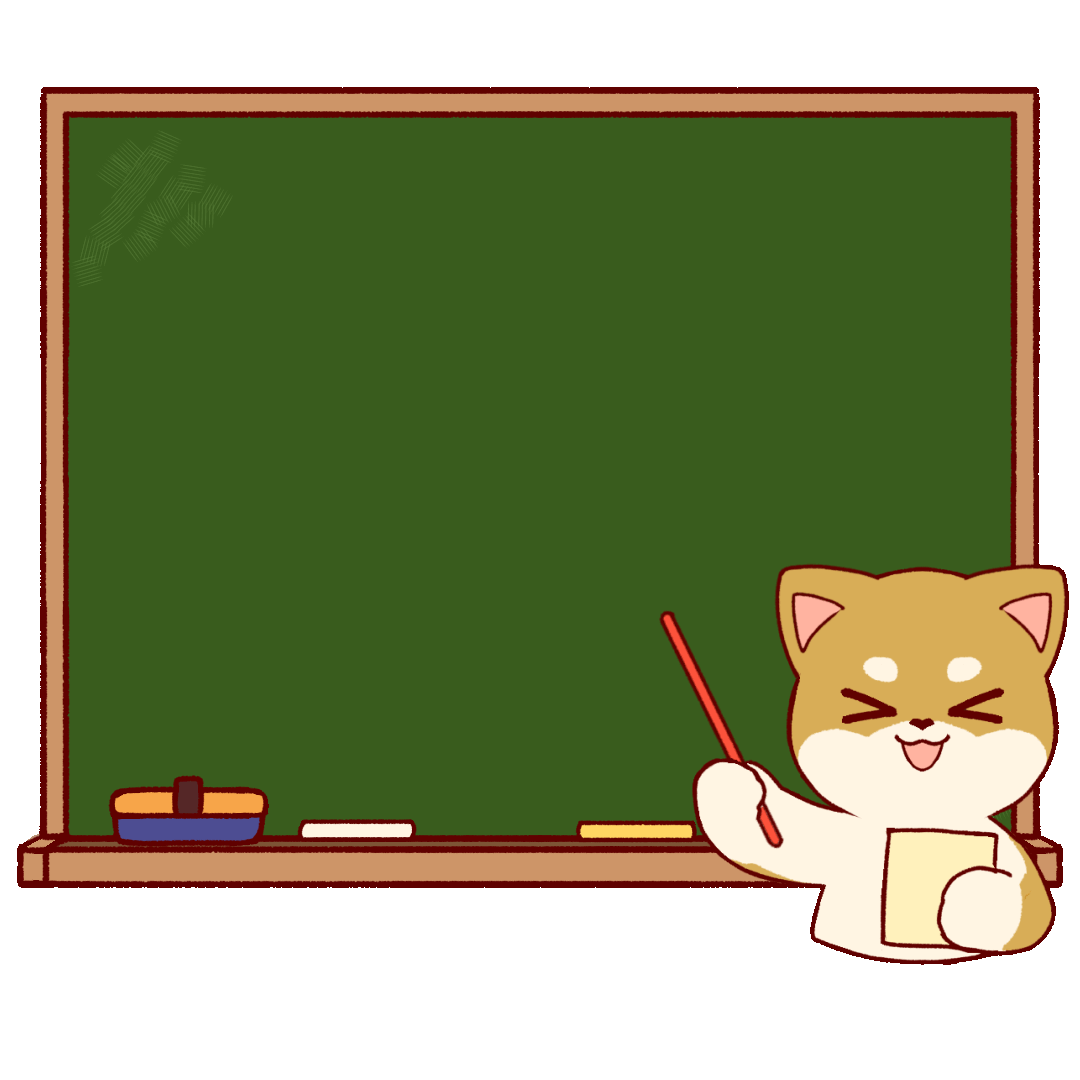 Animated illustration of a dog teaching in front of a blackboard