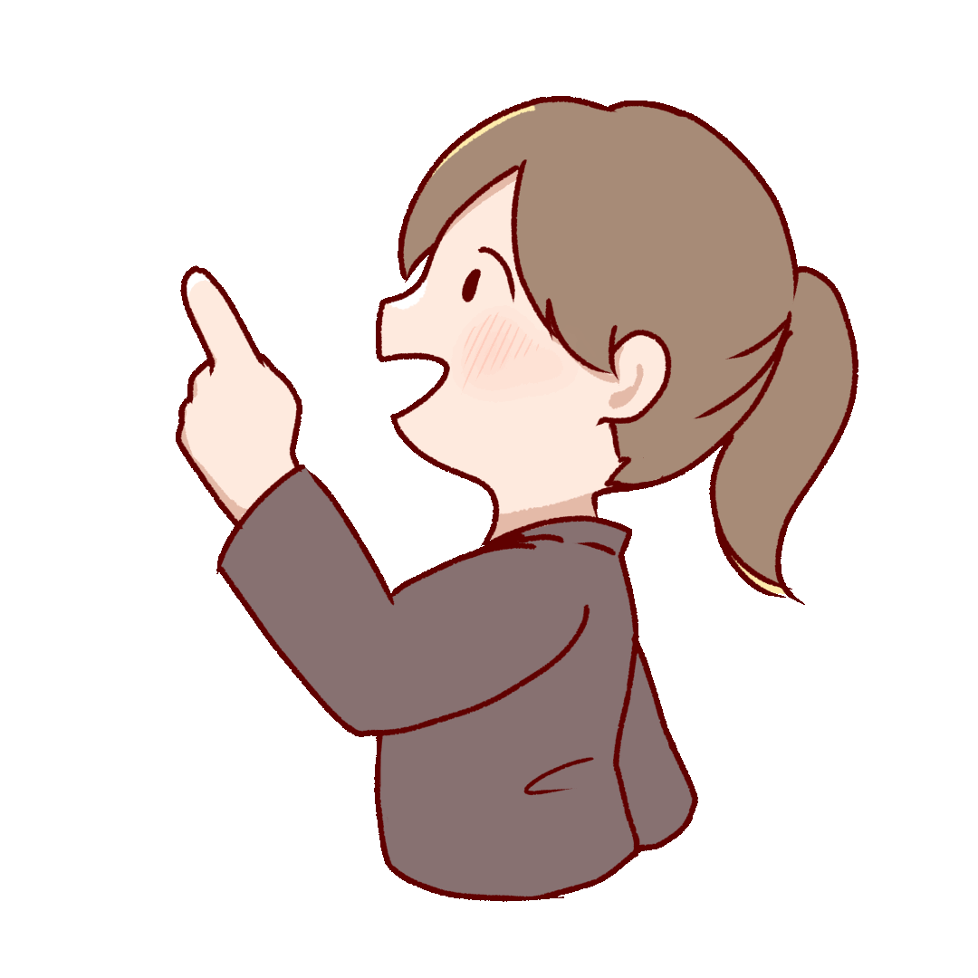 Animated illustration of a woman pointing sideways while giving an explanation