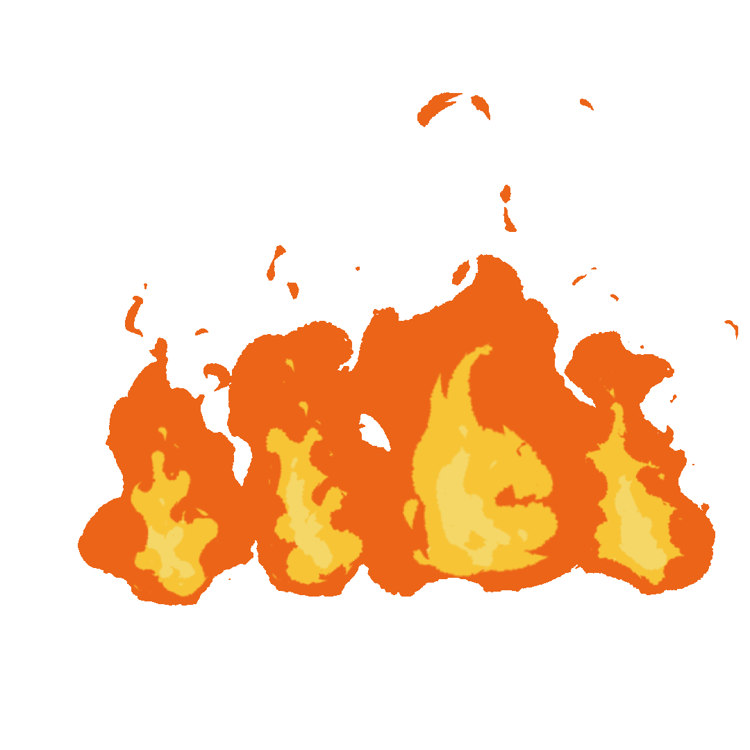 Animated illustration of a burning flame