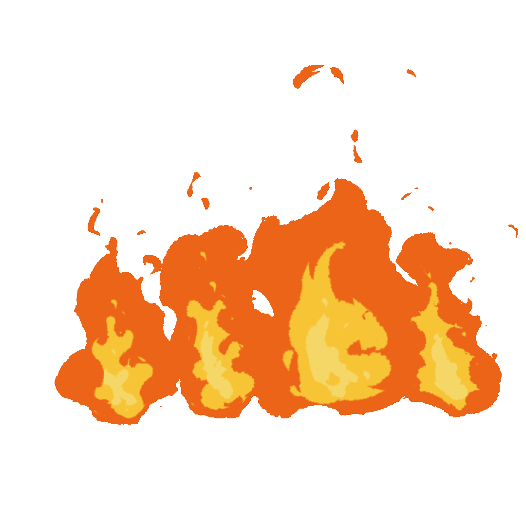 Animated Illustration Of A Burning Flame UGOKAWA