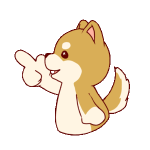 gif animation illustration of dog pointing to the side