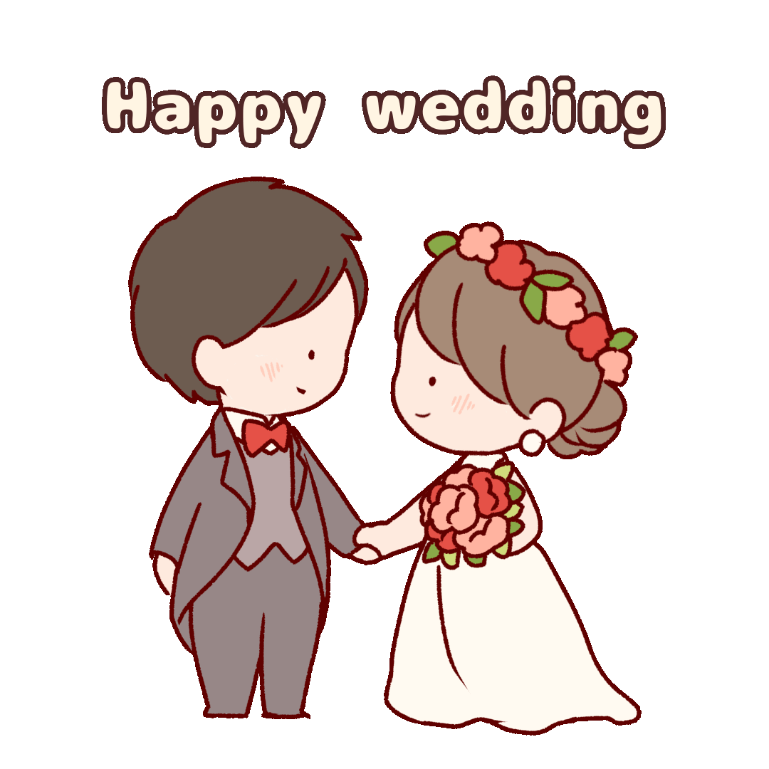 GIF animation of bride and groom holding hands at a wedding