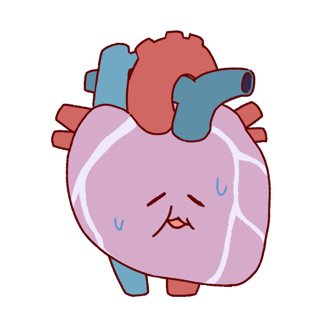Animated illustration of a weakened heart